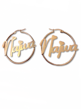 Load image into Gallery viewer, Personalized heart hoop earrings with custom engraving Custom heart-shaped hoop earrings jewelry