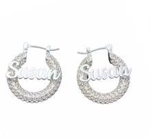 Load image into Gallery viewer, CZ custom mini hoop earrings
