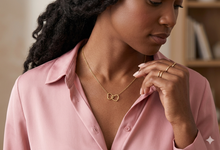 Load image into Gallery viewer, Gold Interlocked Heart Necklace
